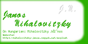 janos mihalovitzky business card